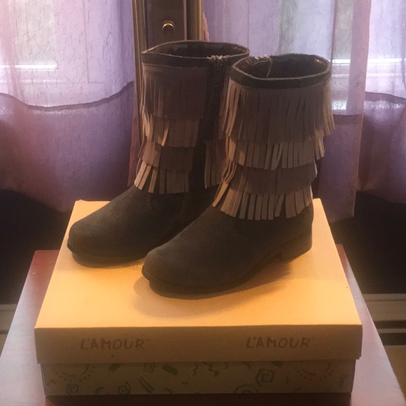 L’Amour Sierra Leather Fringe Tall Boot, Size 10 - Picture 7 of 12